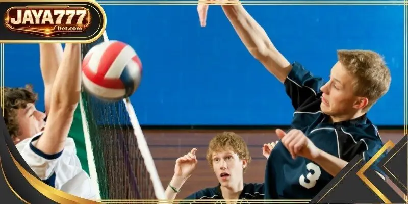 A professional team prepares for a powerful serve during a high-stakes